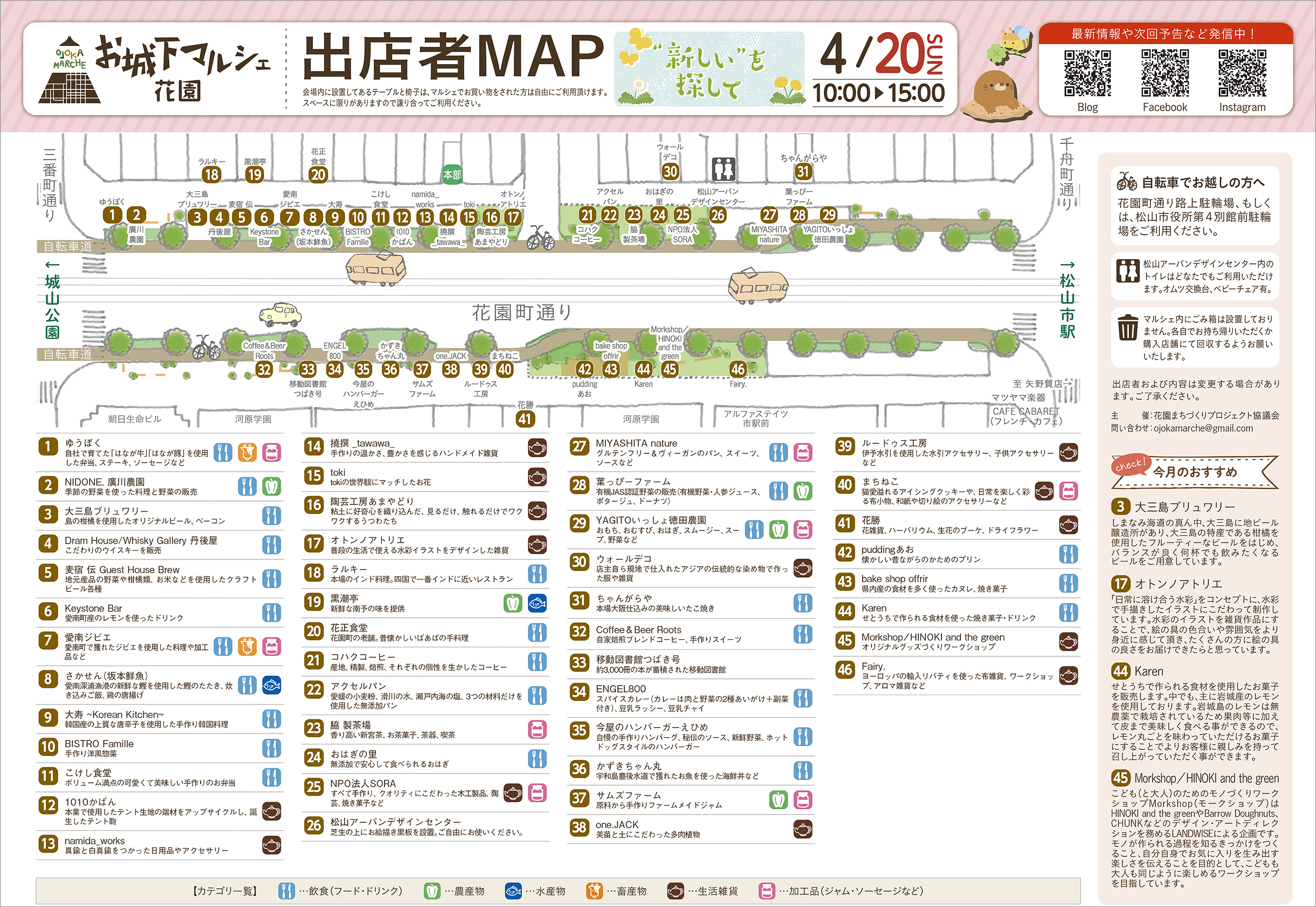 【お城下マルシェ 愛媛/松山市】 新年度の始まりには、花園町で「“新しい”を探して」！