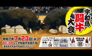 【定期闘牛大会 和霊大会場所】2025/7/23開催、本能のままにぶつかり合う熱い闘いをご覧あれ