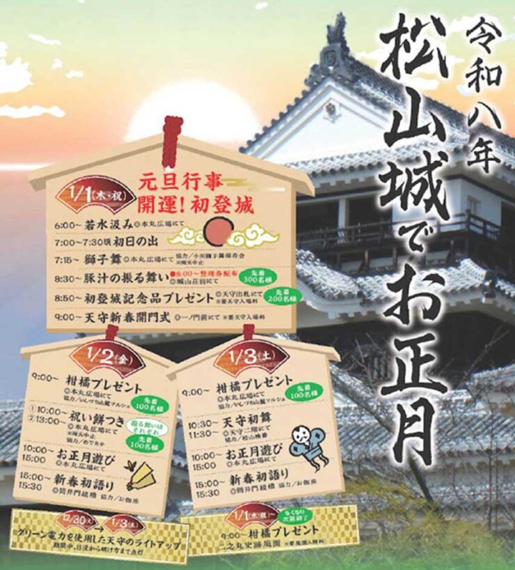 松山城お城のお正月