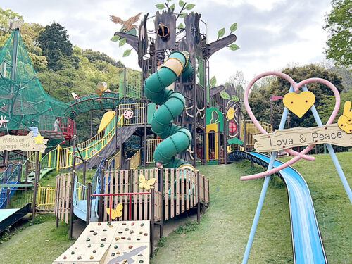 【滝の宮公園】新しい大型複合遊具がすごすぎた！駐車場がある大きな公園に行ってきました（愛媛/新居浜市・おでかけレポ）