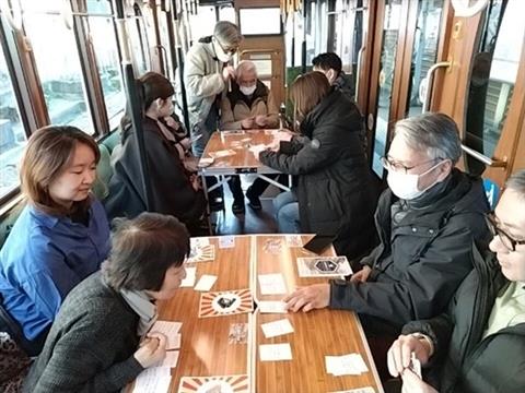 ショウワニア体験会inとさでん交通 路面電車車内